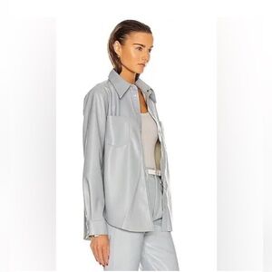 Agolde Paloma vegan leather point button down shirt
